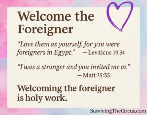 Bible verses showing that we are to welcome the Foreigner