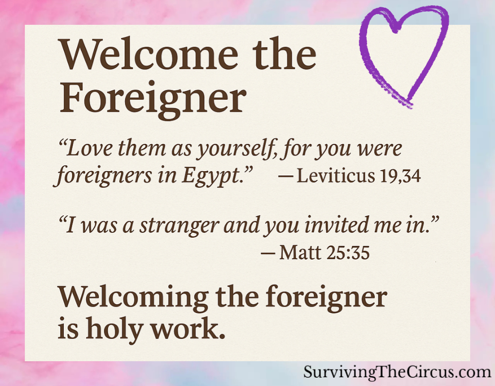 Bible verses showing that we are to welcome the Foreigner